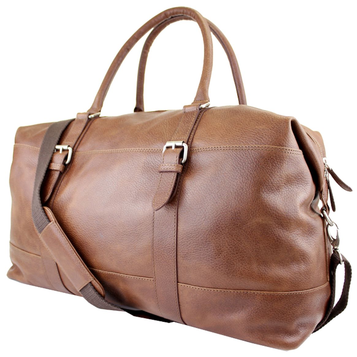 British Bag Company Oily Leather Holdall - Tan