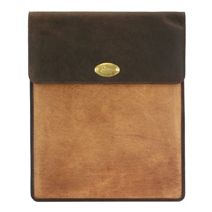 British Bag Company Duck Logo Leather Tablet Sleeve Case - Tan/Brown (Large)