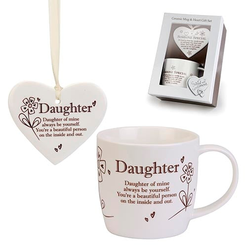 Said with Sentiment Heart & Mug Set: Daughter