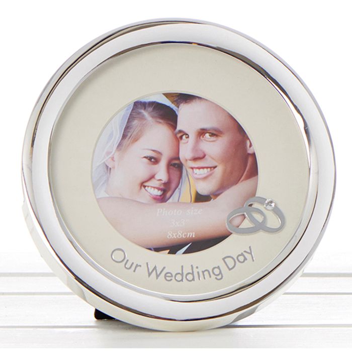 Circle Photo Frame 3" x 3" - Our Wedding Day