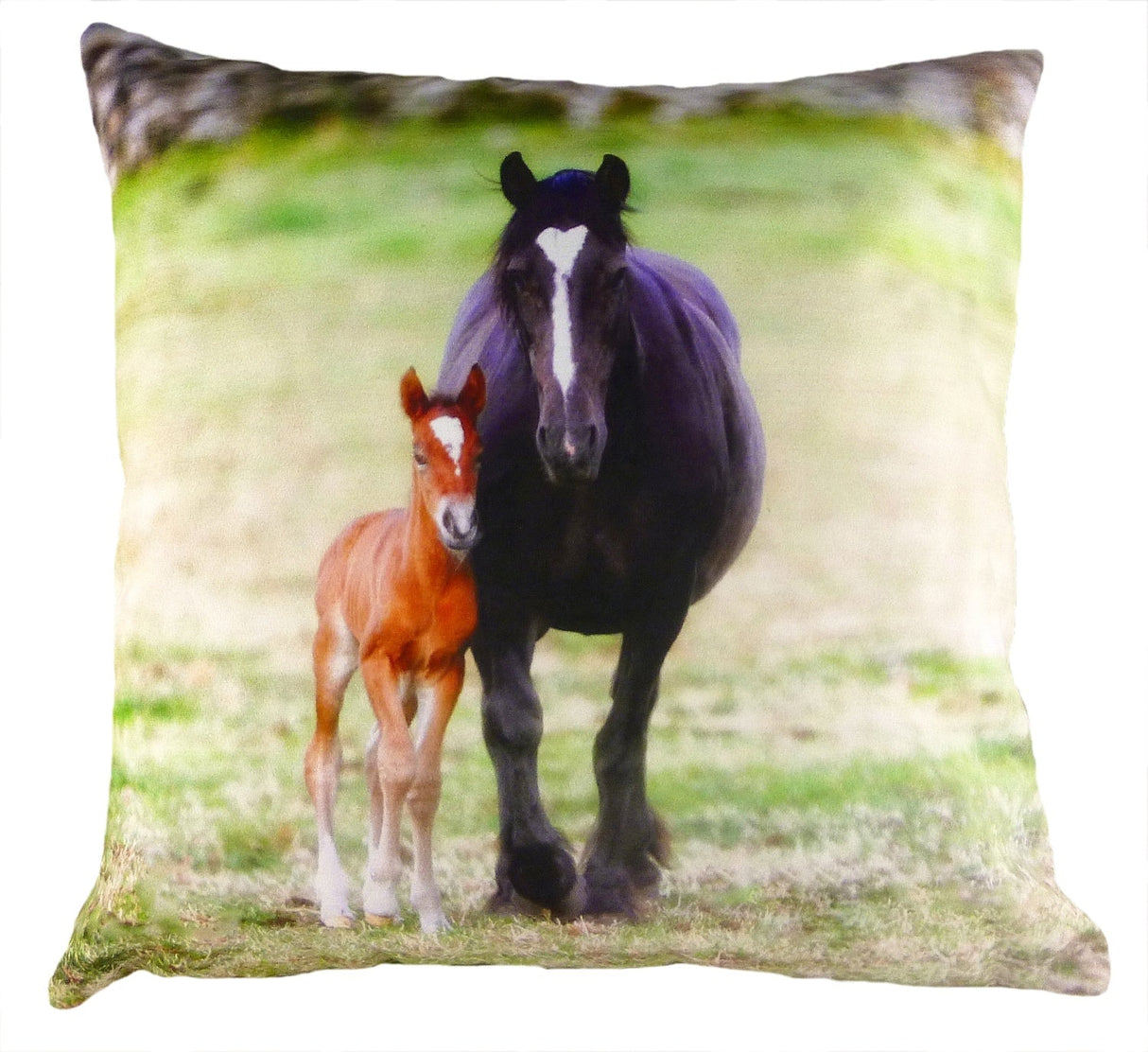 Villager Jim Collection Cushion Cover: Me & My Mum (Mare & Foal) 17x17"