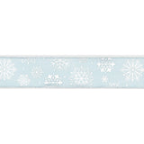 Christmas Wrapping - Ribbon Blue/Silver Sheer Snowflake 10Y x 2.5"