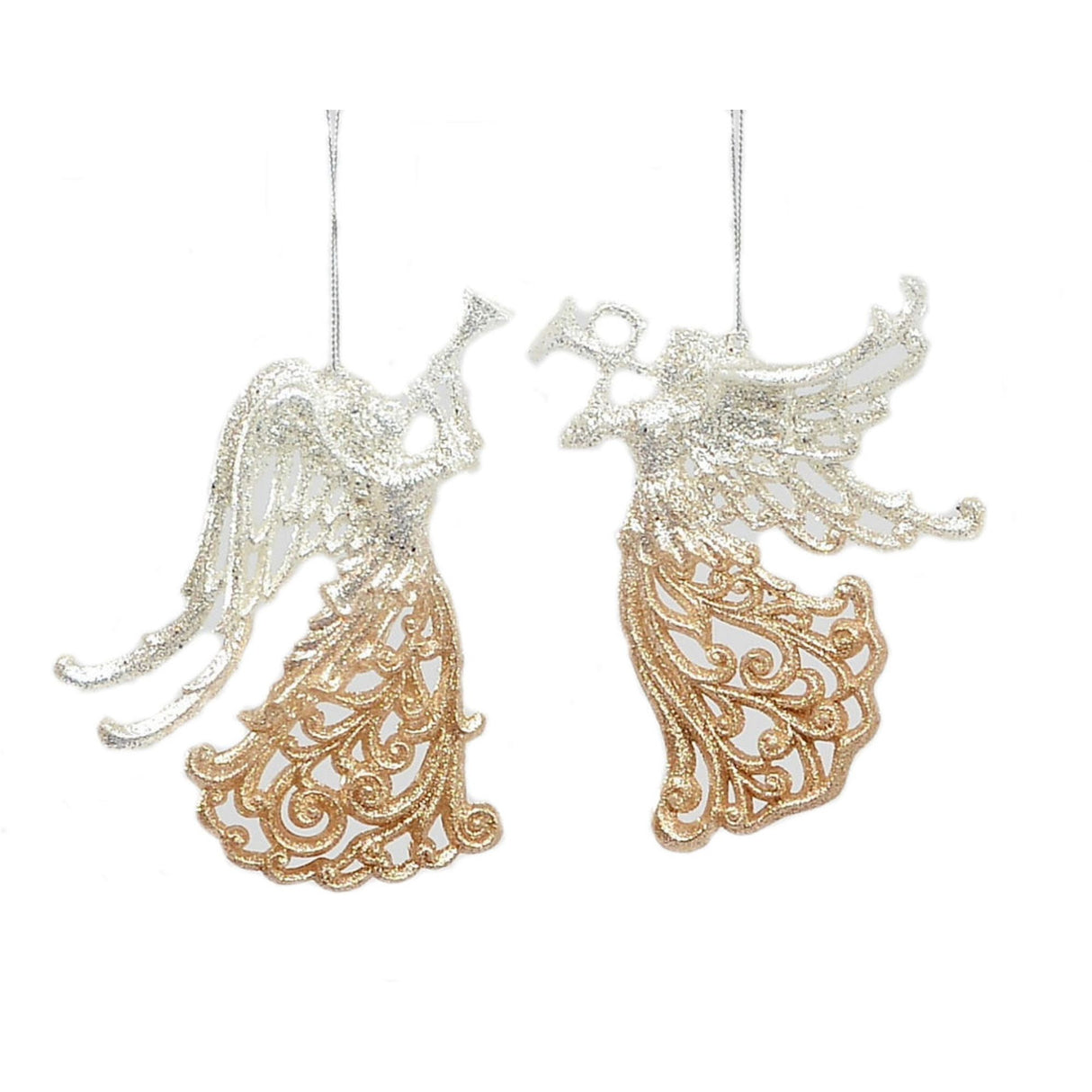 Christmas Tree Hanging Decorations - Champagne Angel Pack of 2