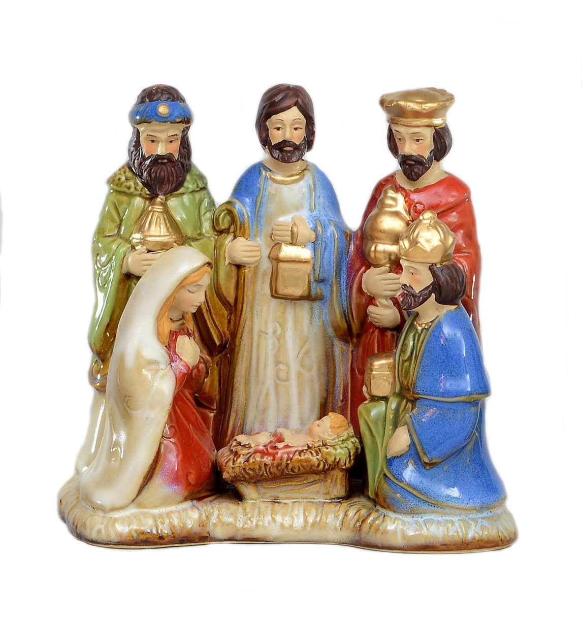 Christmas Decoration - Glazed Ceramic Nativity Figurine