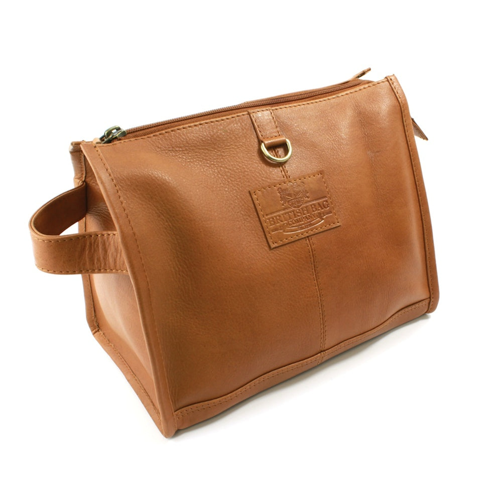 British Bag Company Rutland Leather Wash Bag - Tan