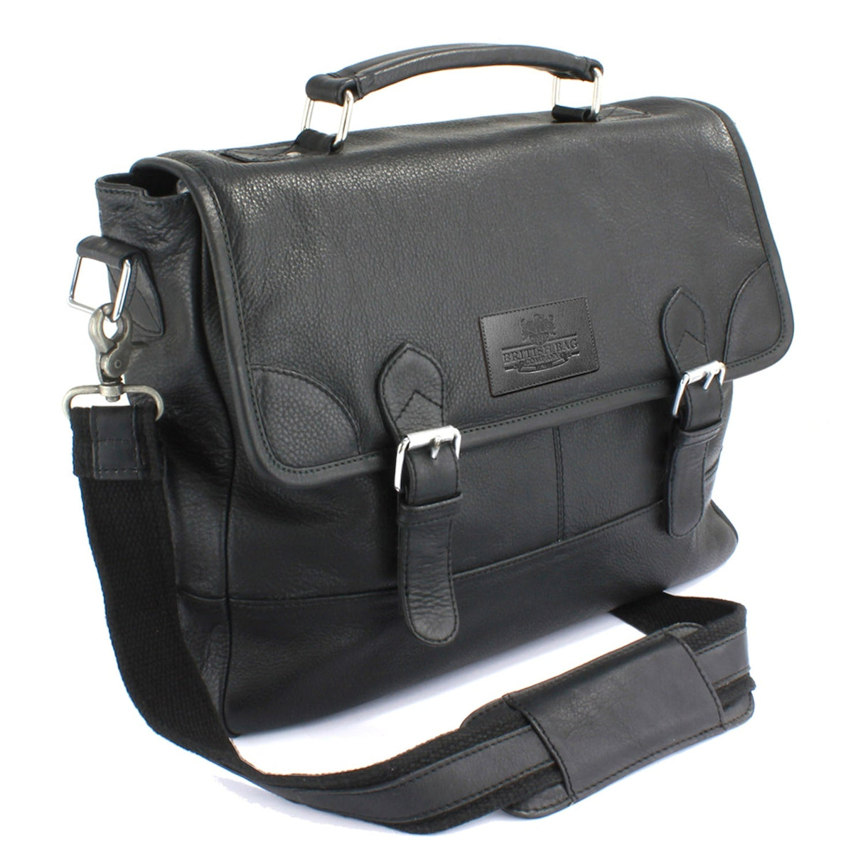 British Bag Company Leather Briefcase - Black