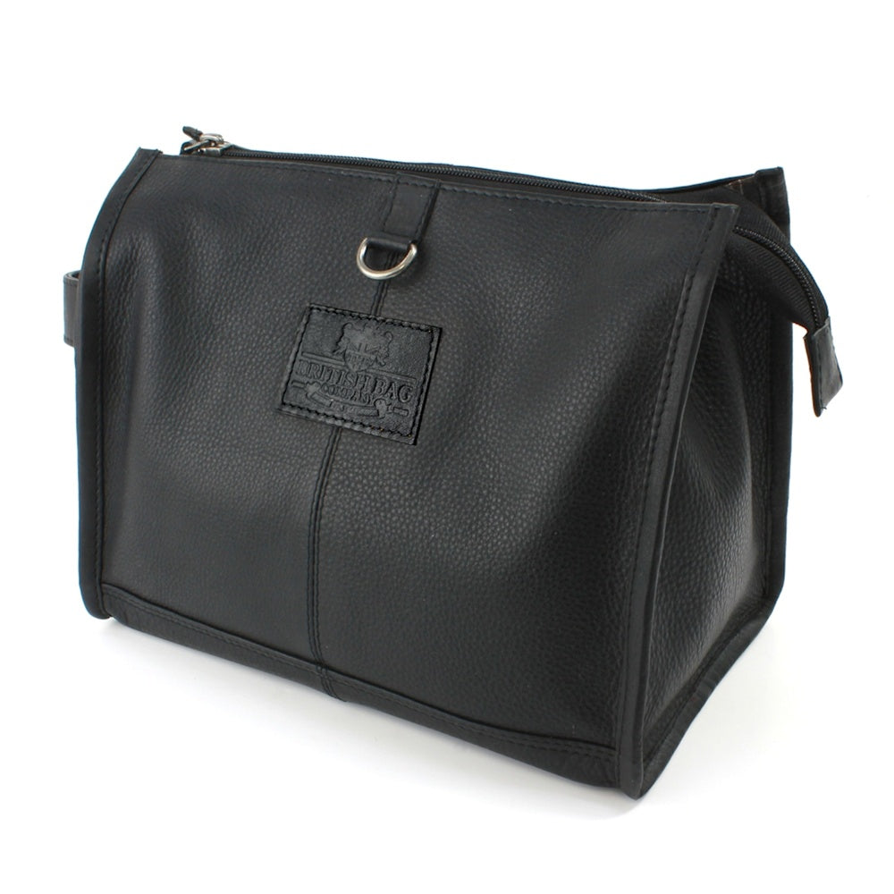 British Bag Company Rutland Leather Wash Bag - Black