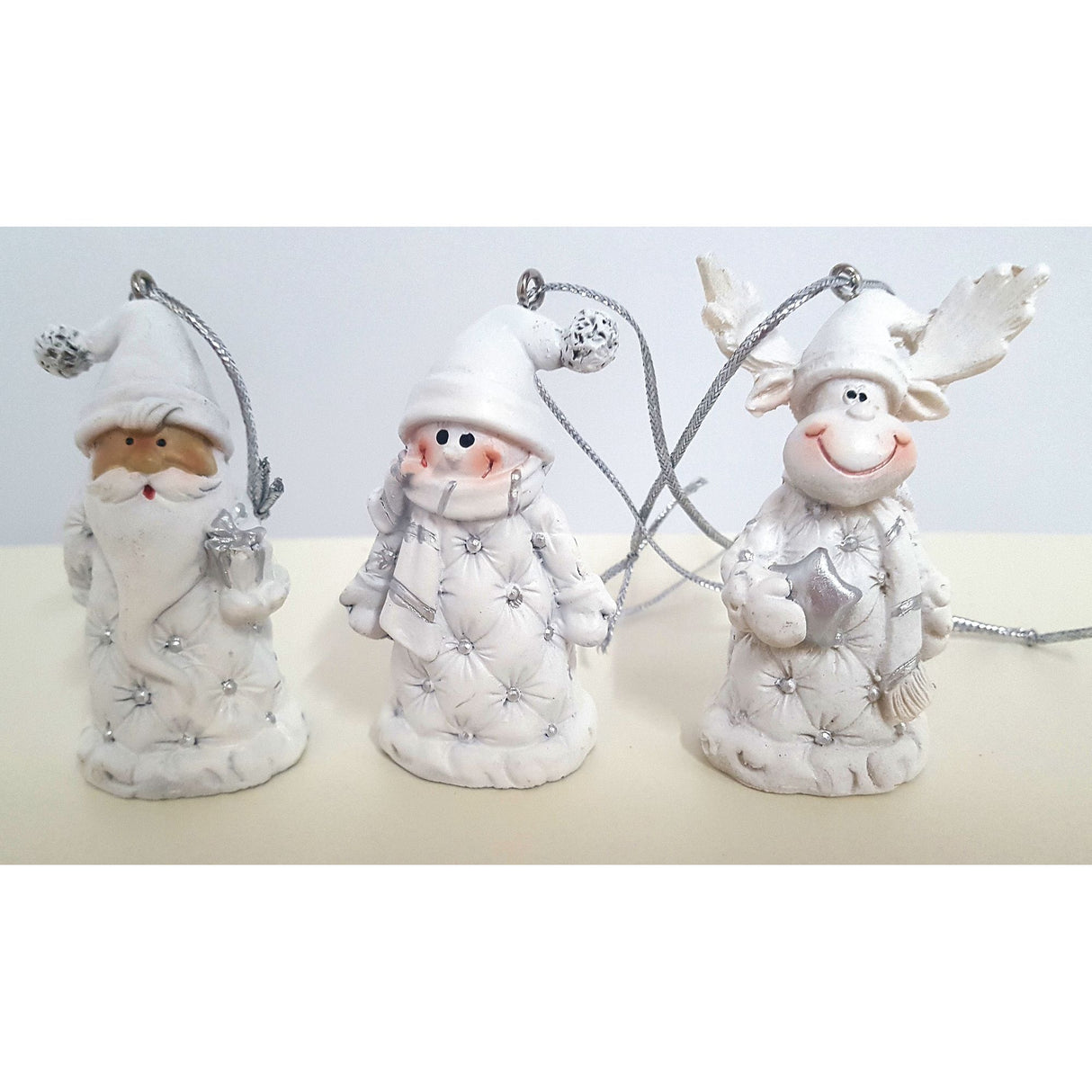 Weiste Christmas Tree Decorations Set of 3 - Reindeer Santa & Snowman