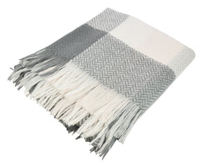 Weiste Checkered Throw 125cm x150cm - Grey White & Pale Pink