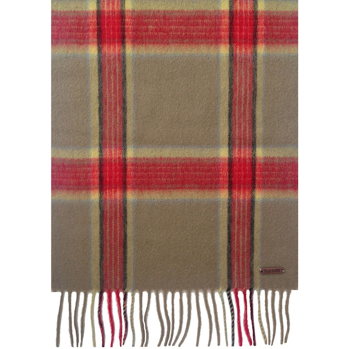 Hortons Hexham Lambs wool Scarf (Red Check)