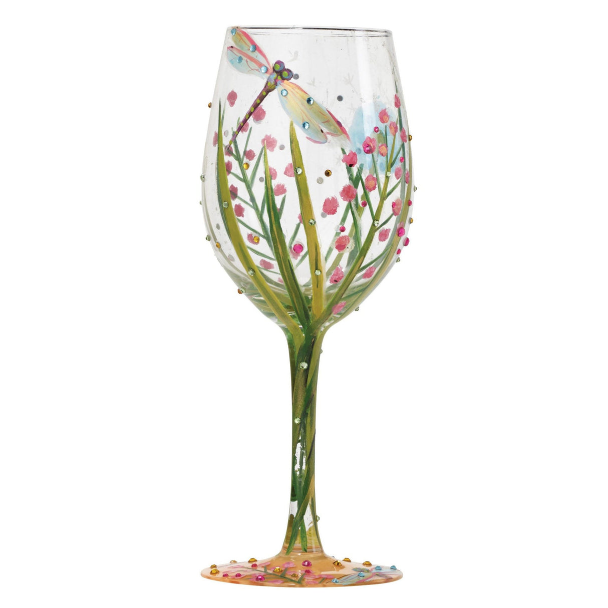 Lolita Hand Painted Wine Glass - Dragonfly