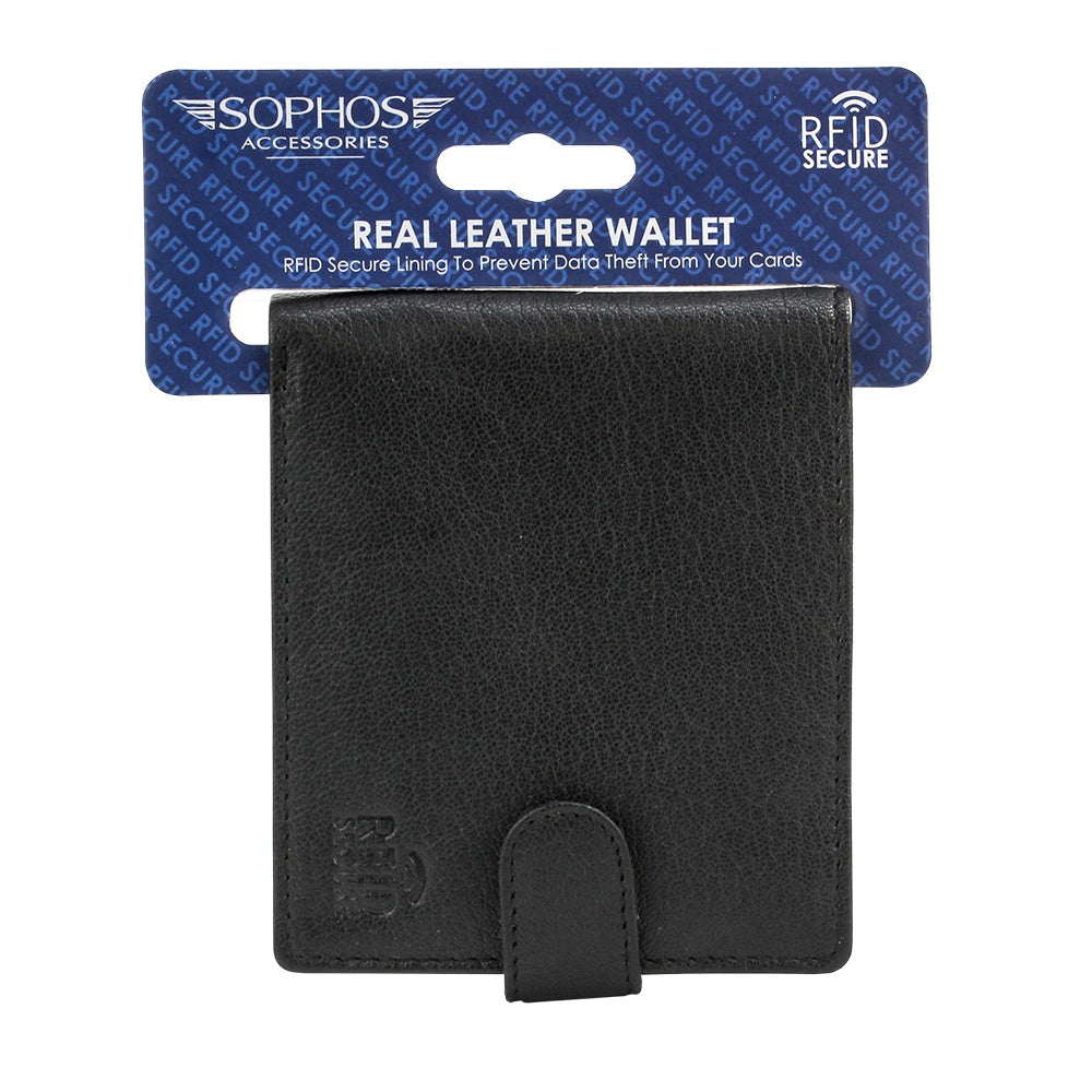 Leather RFID Lined Wallet - Black