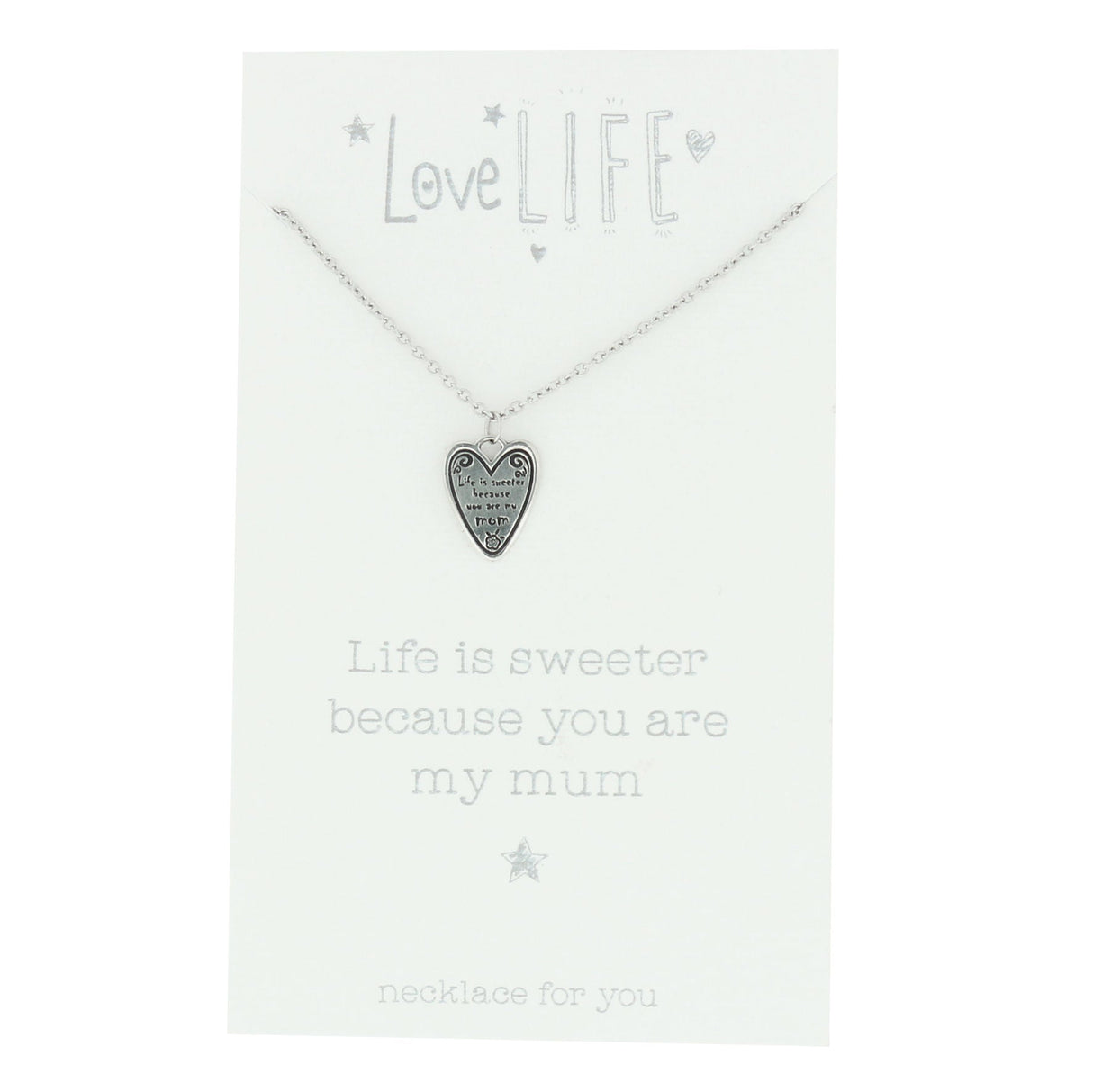 Celebrations Love Life Sentiment Necklace - Mum