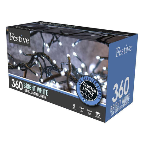 Christmas Lights - Cluster Lights 360 LED Multi Function (Cold White)