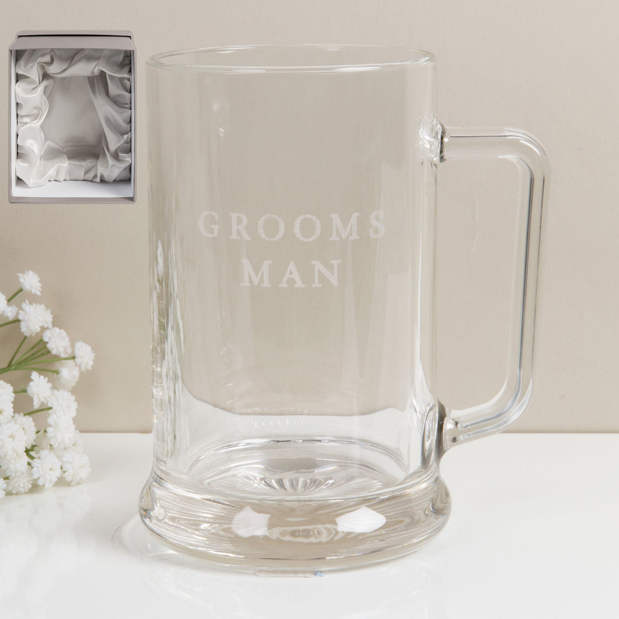 Amore Wedding Party Glass Tankard - Grooms Man