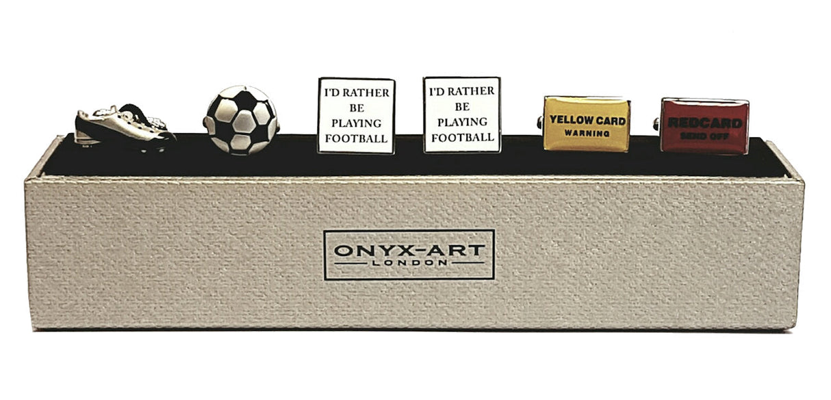 Football Cufflinks 3 Pair Gift Set