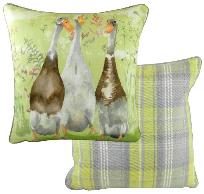 Evans Lichfield Country Collection Piped Cushion Cover : Indian Ducks