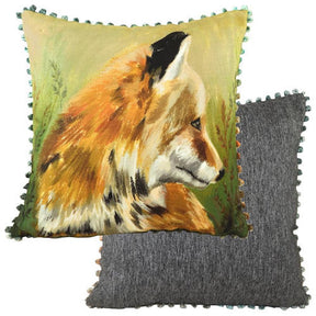 Evans Lichfield Dartmoor Collection Bobble Trim Cushion Cover: Fox 17x17"