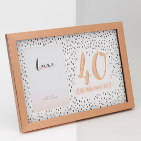 Hotchpotch Luxe Rose Gold Birthday Photo Frame 4x6" - 40 (Female)
