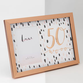 Hotchpotch Luxe Rose Gold Birthday Photo Frame 4x6" - 50 (Female)