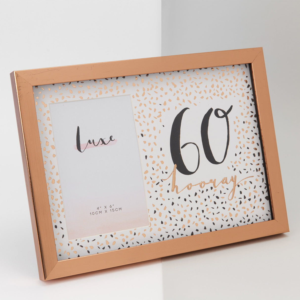 Hotchpotch Luxe Rose Gold Birthday Photo Frame 4x6" - 60 (Female)