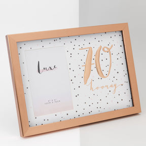 Hotchpotch Luxe Rose Gold Birthday Photo Frame 4x6" - 70 (Female)