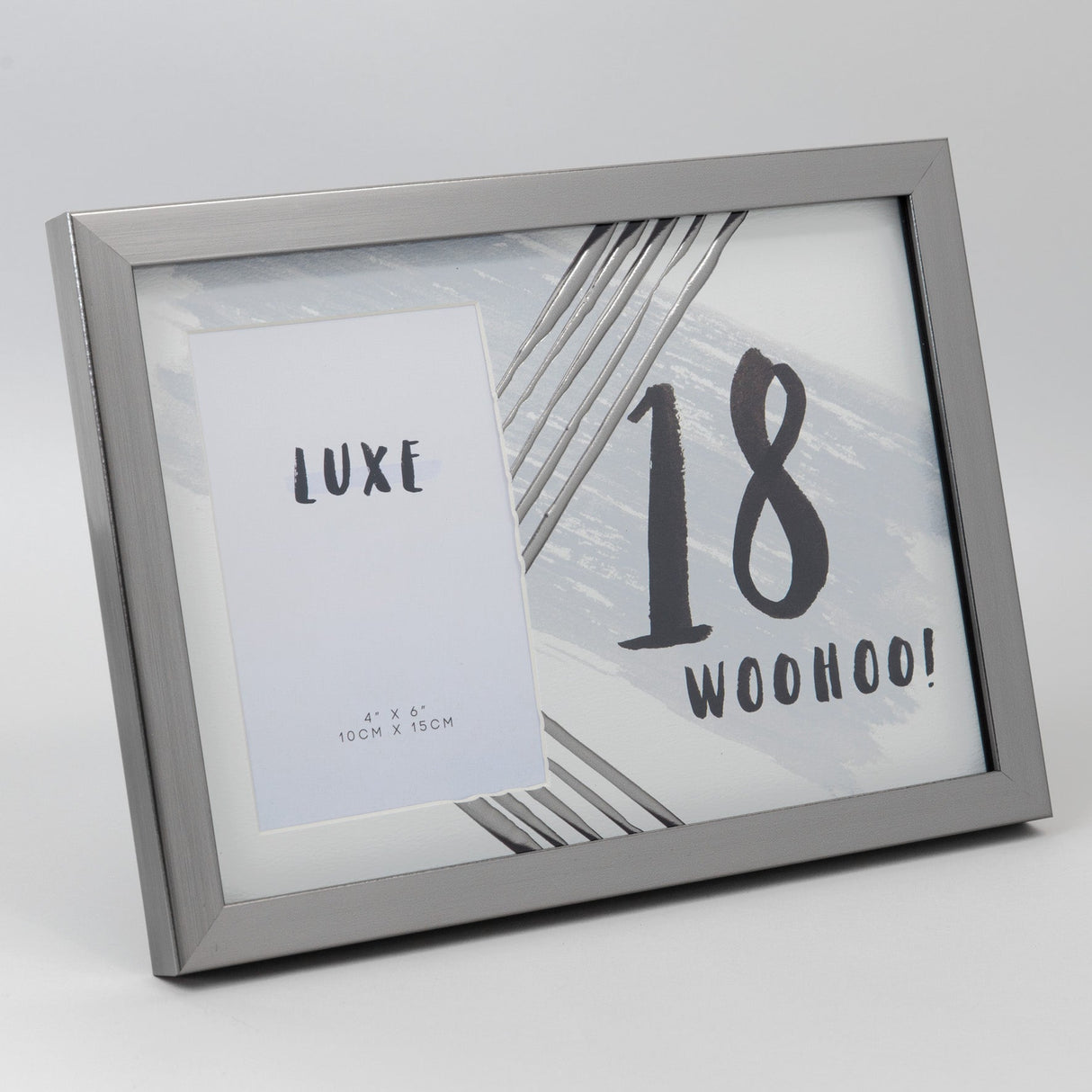 Hotchpotch Luxe Birthday Gunmetal Photo Frame 4x6" - 18 (Male)