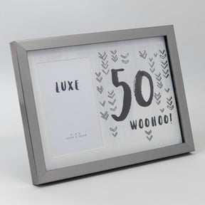 Hotchpotch Luxe Birthday Gunmetal Photo Frame 4x6" - 50 (Male)