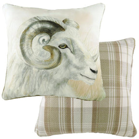 Evans Lichfield Watercolour Collection Piped Cushion Cover: Ram 17x17"