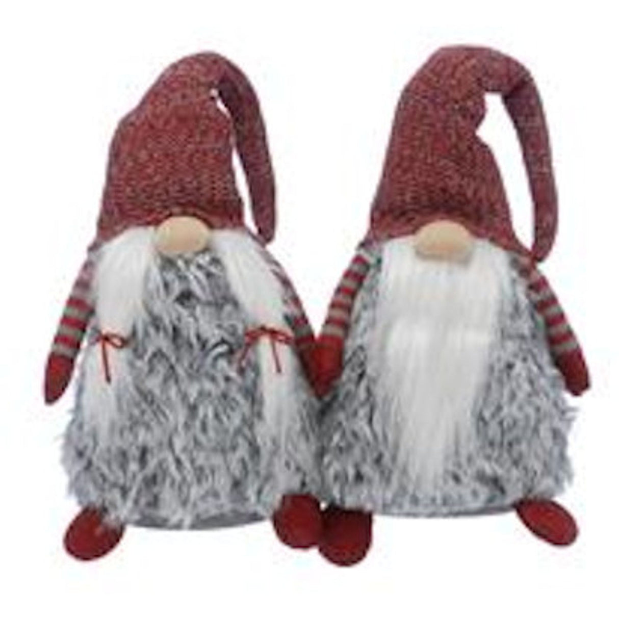 Christmas Decoration - Gonk Set Short Standing Lady & Gent Grey