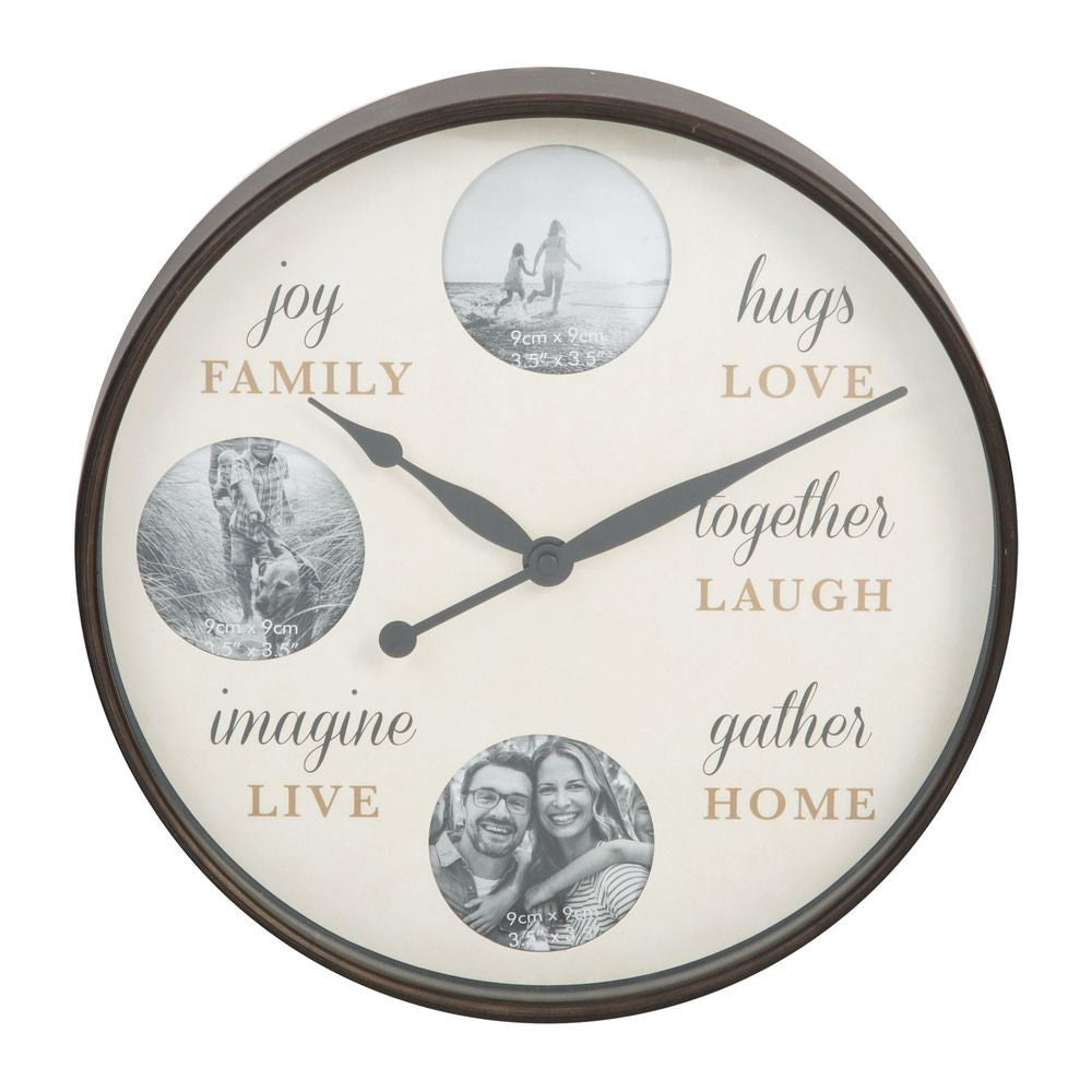 Hometime Round Photo Wall Clock - Family