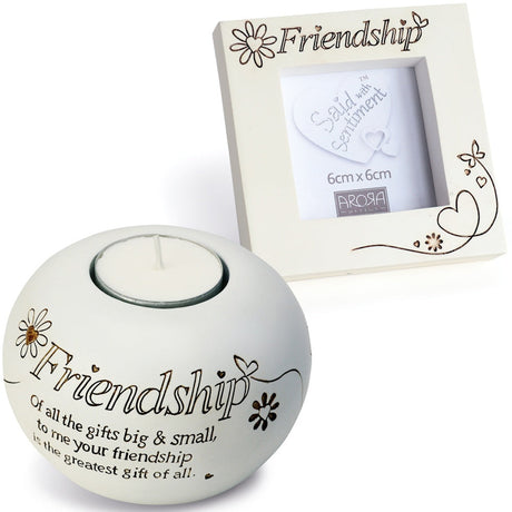 Said with Sentiment Candle Holder & Frame: Friendship