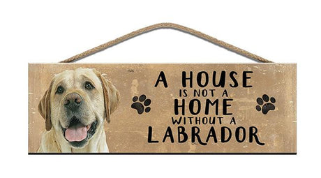 Wooden Sign - Yellow Labrador Dog