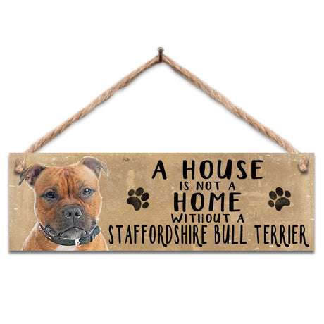 Wooden Sign - Staffordshire Bull Terrier Dog