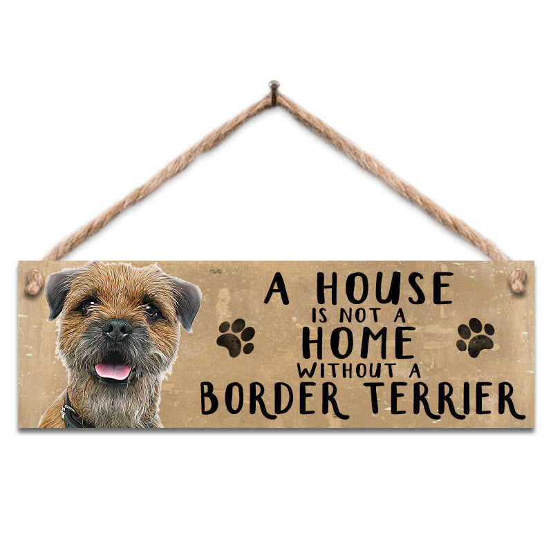 Wooden Sign - Border Terrier Dog