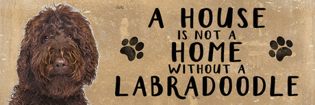 Wooden Sign - Brown Labradoodle Dog
