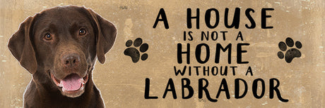 Wooden Sign - Chocoalate Labrador Dog