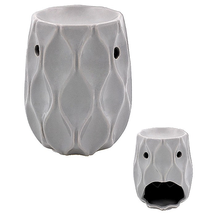 Ceramic Wave Wax Melt Warmer/Oil Burner - Grey