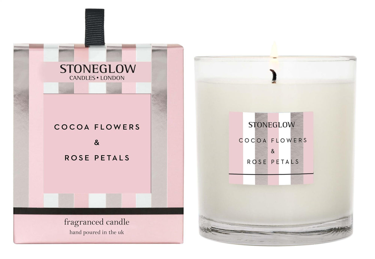 Stoneglow Candles Modern Classics Tumbler Candle - Cocoa Flowers & Rose Petals