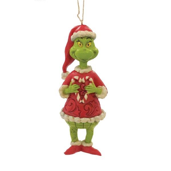 The Grinch by Jim Shore Hanging Ornament - Grinch Holding Heart Shaped Candy Cane