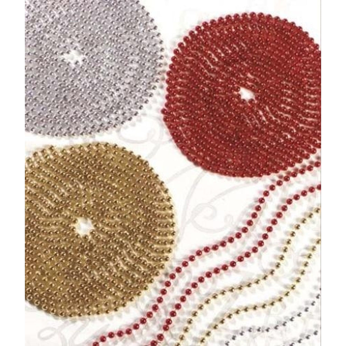 Christmas Tree Decoration - Beaded Garland 18M Red