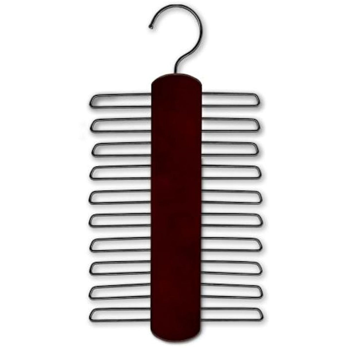 Mens Wardrobe Organiser Hanging Tie Rack - Red Wood