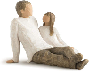 Father & Daughter Sitting Figurine