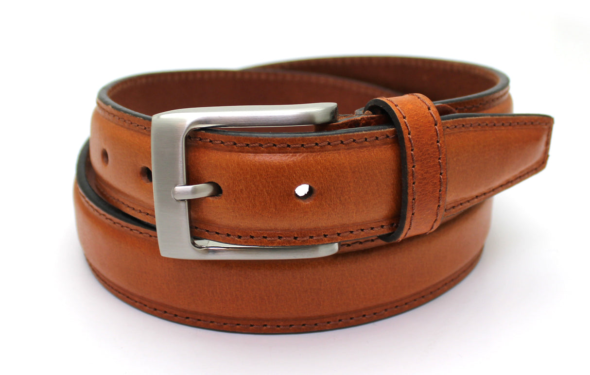 Full Grain Leather Padded Centre Belt - Tan (L)