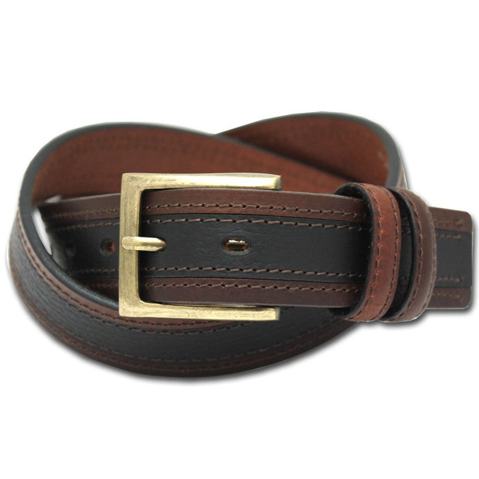 Full Grain Leather Chino Belt - Brown & Black (S)