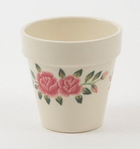 Rose Patterned Plant Pot & Saucer Set 10cm