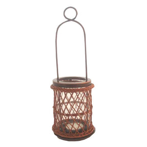 Tea Light Candle Holder - Basket with Handle