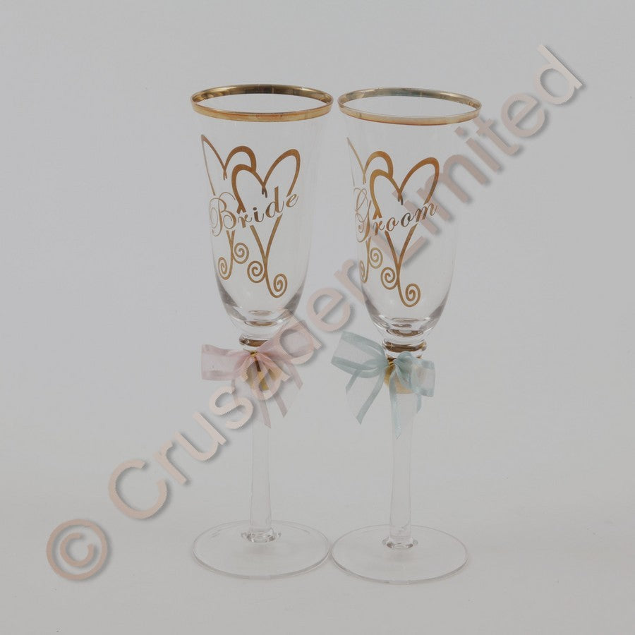 Bride and Groom Celebration Flutes