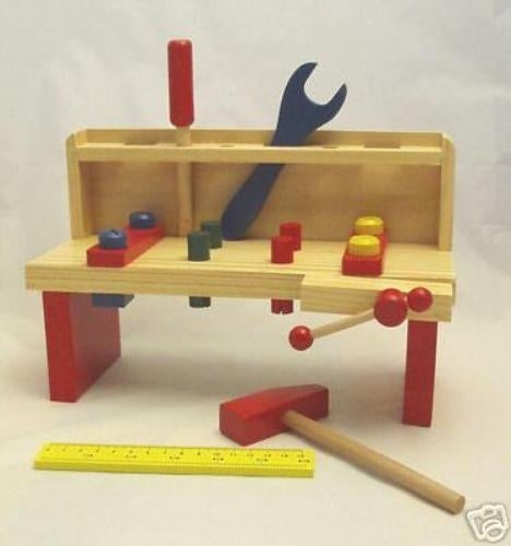 Wooden Tool Bench Childs Toy