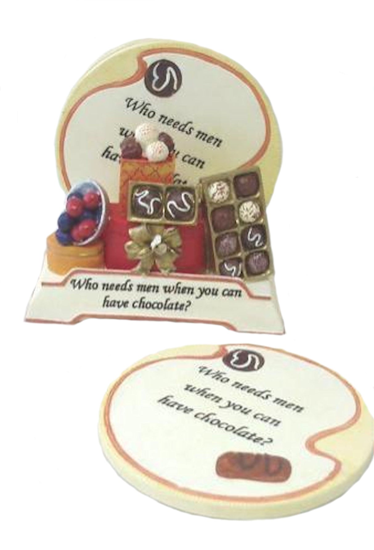 Wise Words Coaster Set - Who Needs Men When You Can Have Chocolate